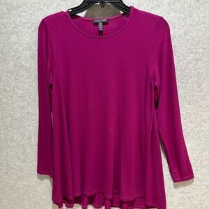 Eileen Fisher Magenta Long-Sleeve Swing Top